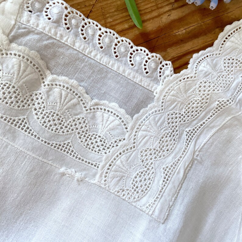 Antique Cotton Night DRESS/ Victorian Boho Shift - The Jasmine Dress image 7