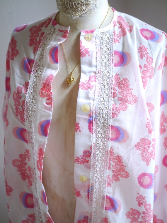 60s shirt dress / colourful floral pastel vintage… - image 8