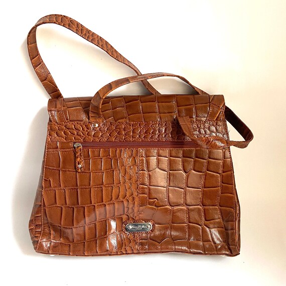 Women's Vintage Bag, Crock Cognac Leather Cross s… - image 5