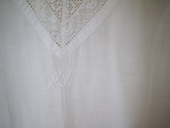 French Edwardian cotton lace dress /Antique white… - image 10