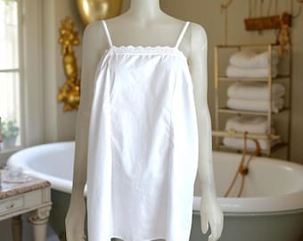 Vintage White Cotton Summer Top XL or mini dress