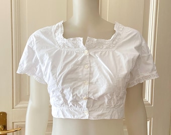 Cropped Cotton Camisole - Vintage Summer Boho TOP