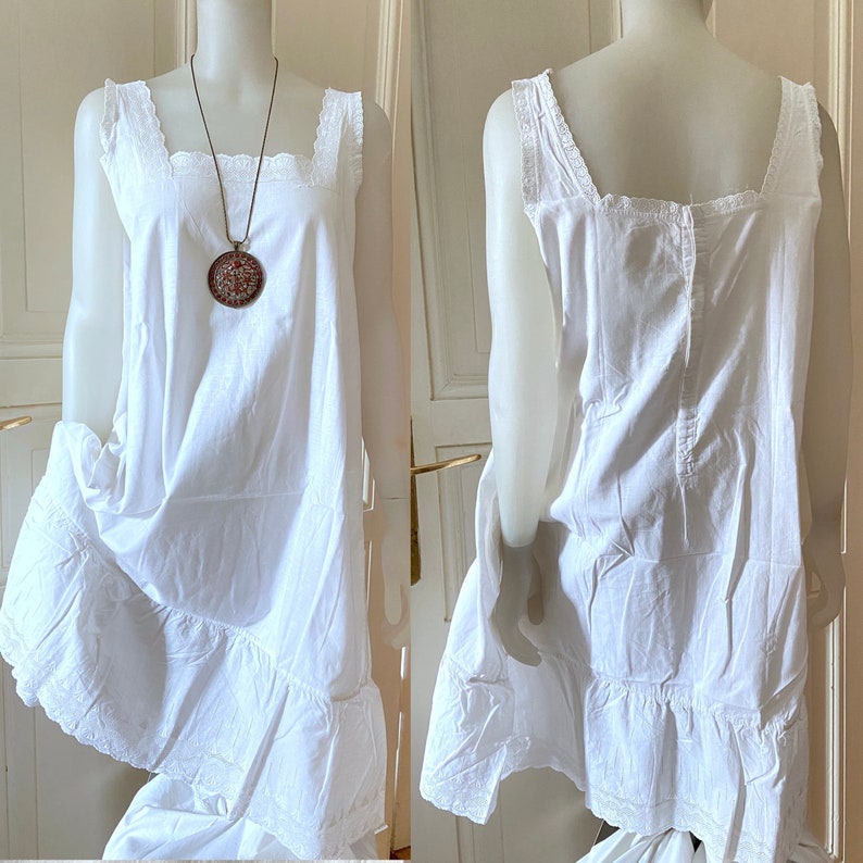 Antique Cotton Night DRESS/ Victorian Boho Shift - The Jasmine Dress image 1