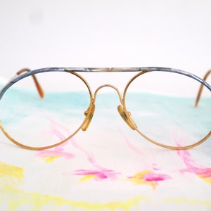 BUGATTI EYEWEAR vintage, silver & gold 80s eye frames pilot aviator designer eyewear