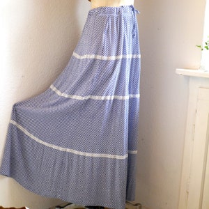 Boho maxi skirt in blue / Tiered