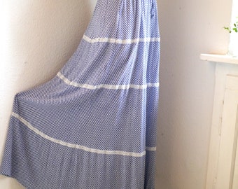 Boho maxi skirt in blue / Tiered