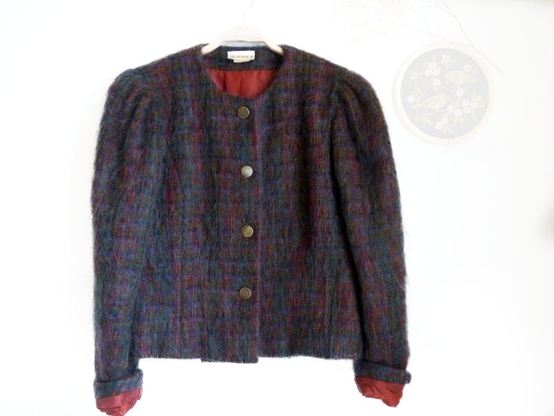 medium 80s Mohair Blazer women/'s vintage jacket