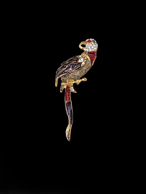 Easya Strass Moda Uccello Spilla Signore Pappagallo Spilla Gioielli Di Lusso Stile Vintage Accessori Per Abi Da Festa Di Alta Qualà - Foto 12