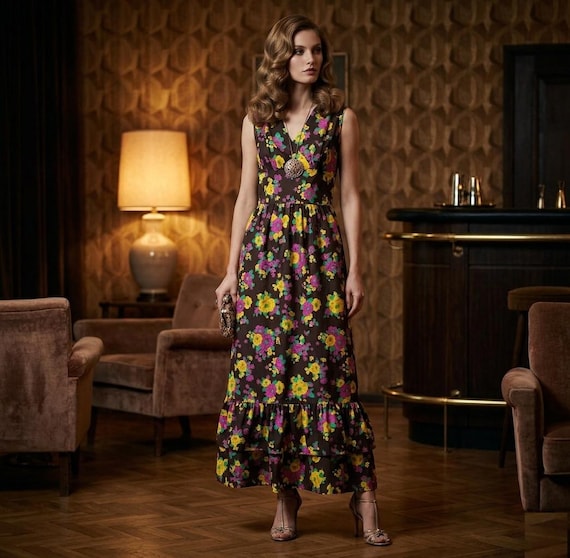 floral sun dress maxi Women's Summer Floral One Shoulder Maxi Dress Knot Ruffle Boho Beach V –  Divahotcouture