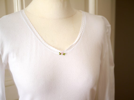 Vintage White Pointelle Undershirt | Basic French