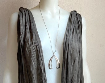 Vintage sterling silver 925 pendant with necklace, 70s Avantgarde necklace