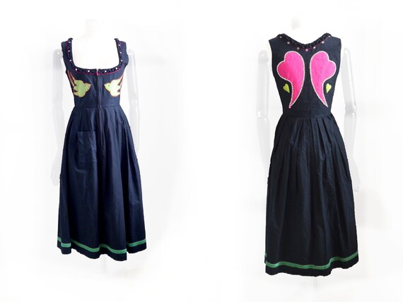 Fantasy DIRNDL dress, Black and pink corset style