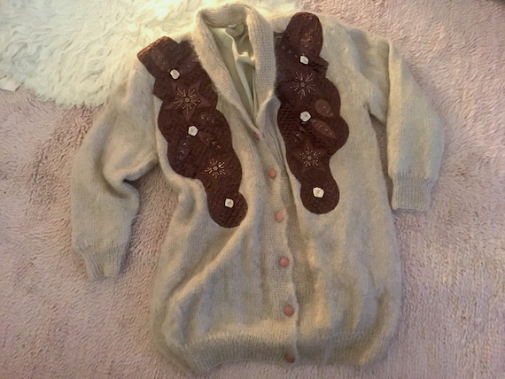 80s Mohair Cardigan Big Shoulder Oversized Vintage Statement 80s Mohair Cardigan Big Shoulder Oversized Vintage Statement