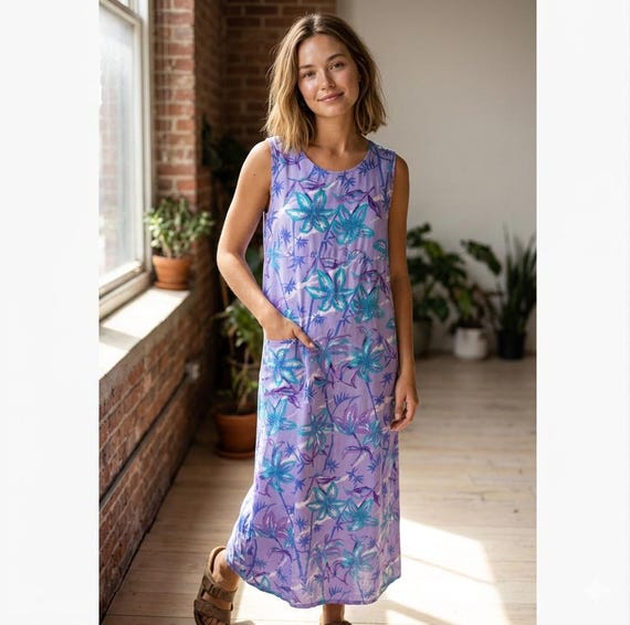 90s style floral dress Vintage 90s rayon rose dress – Wink Vintage main image 0