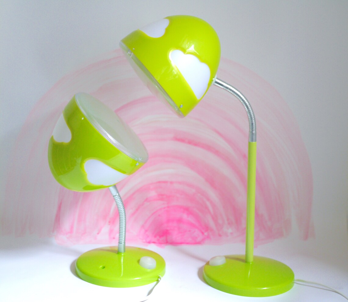 Vintage Ikea lamp with clouds / green wall /desk lamp juice Etsy