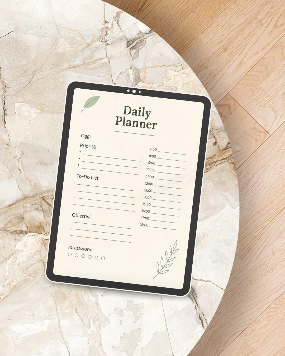 Botanical Daily Planner – Minimal Daily Planner in Italian | Printable ...