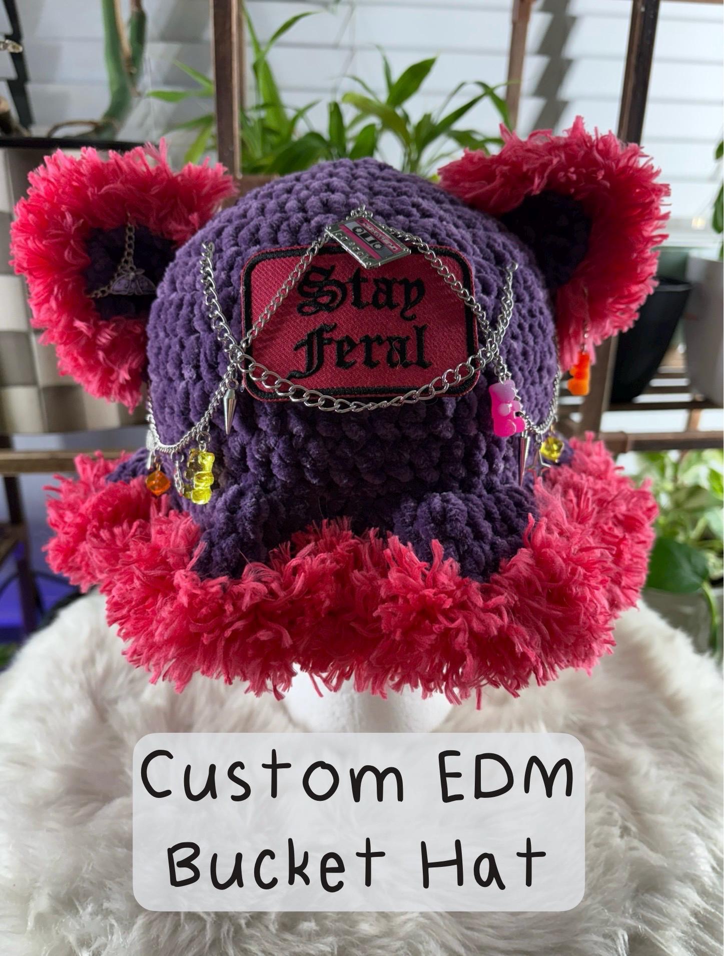 Custom Crochet EDM Bucket Hat - Etsy display picture 3