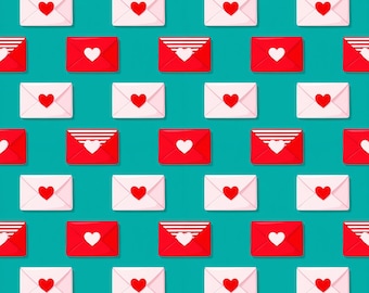 Alla hjärtans dag kuvert sömlöst mönster digitalt tryck