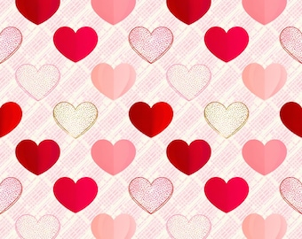Hjärtan sömlöst mönster digital design