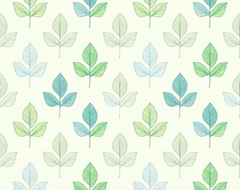 Grönt blad sömlöst mönster digital design