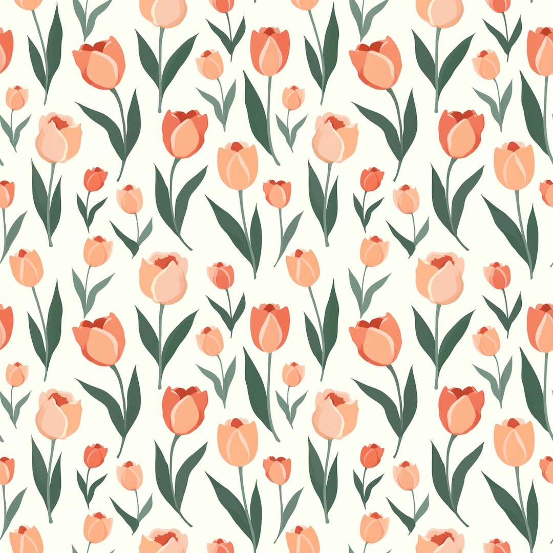 Tulip Floral Seamless Pattern Digital Design - Etsy
