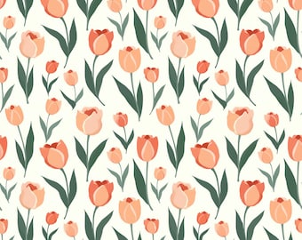 Tulpan blommig sömlös mönster digital design