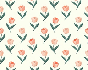 Tulpan Foral Seamless Mönster Digitalt Tryck