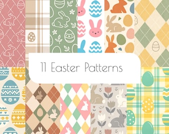 Påskmönster i mjuka pastell- och jordfärger