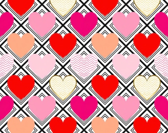 Hjärtan sömlöst mönster digital design