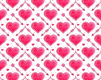 Hjärtan Sömlöst Mönster Digitalt Tryck