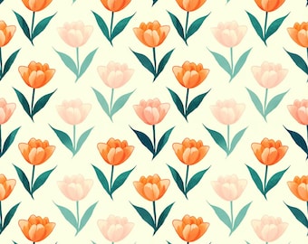 Tulpan blommig sömlös mönster digital design