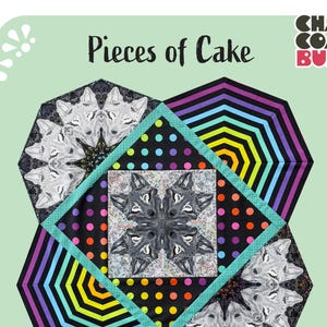 Table Topper Printed Pattern "Pieces of Cake" Quick quilting small project 30" x 30"