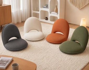 Floor Lounger Chair with Backrest – Foldable Cushion Seat for Reading and Relaxing
