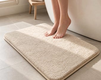 Soft Bathroom Floor Mat – Water Absorbent Anti-Slip Plush Rug Bedroom Door