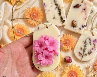 Bolsita de cera floral de color personalizado – Ambientador botánico artesanal – Fragancia personalizada para armario y hogar