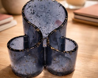 Organizador de escritorio de resina – Disponible en cualquier color / Portalápices hecho a mano / Soporte para brochas de maquillaje