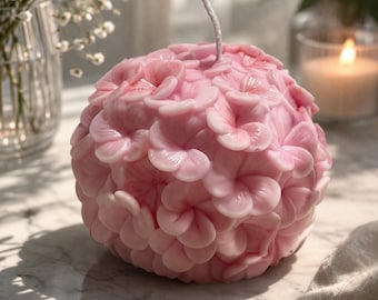 Custom Color Flower Candle, Coconut Wax, Floral Decorative Home Decor