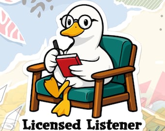 Licensed Listener Sticker Funny Goose Psychology School Graduation Mental Health Counselor Therapist Decal Water Bottle, Laptop