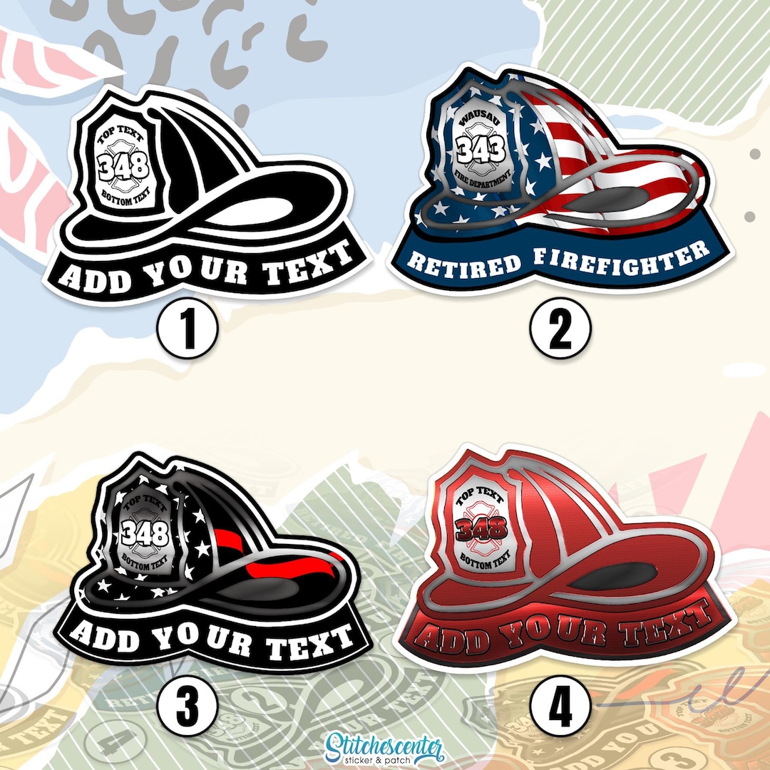 Custom Name Fireman Sticker Personalized Text Names, Number Firefighter ...