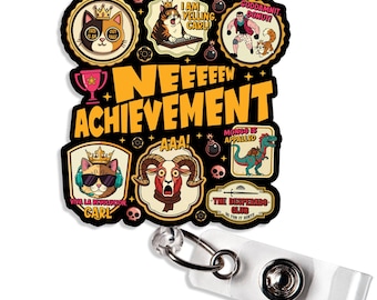New Achievement Badge Reel Dungeon Crawler Carl Gamer Trophy Princess Donut Bookish Fantasy Reader Badge Holder Gift for Nurse Teacher