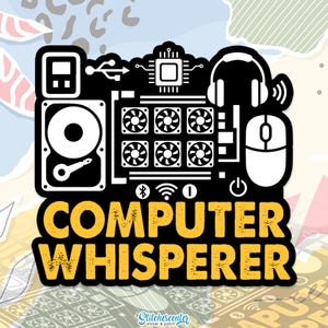 Computer Whisperer Sticker Funny Technology Tech Support Coding Nerd Programmer Decal Water Bottle, Laptop
