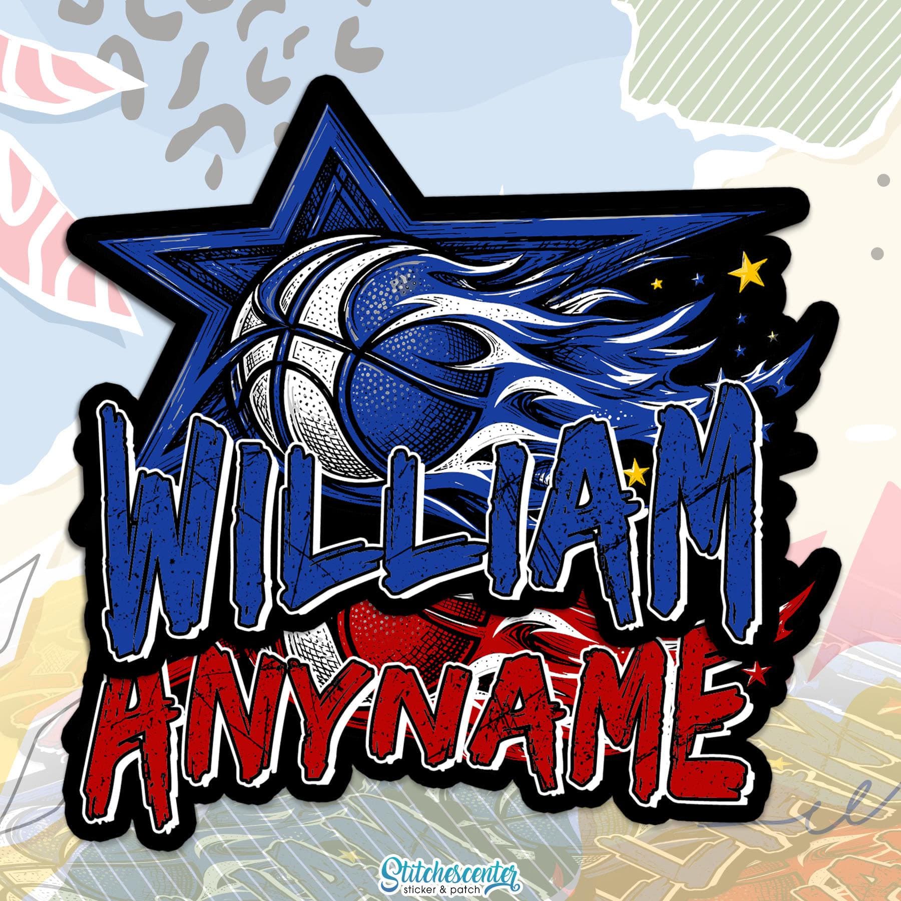 Custom Basketball Name Sticker Personalized Text Sport Team Player Star ...