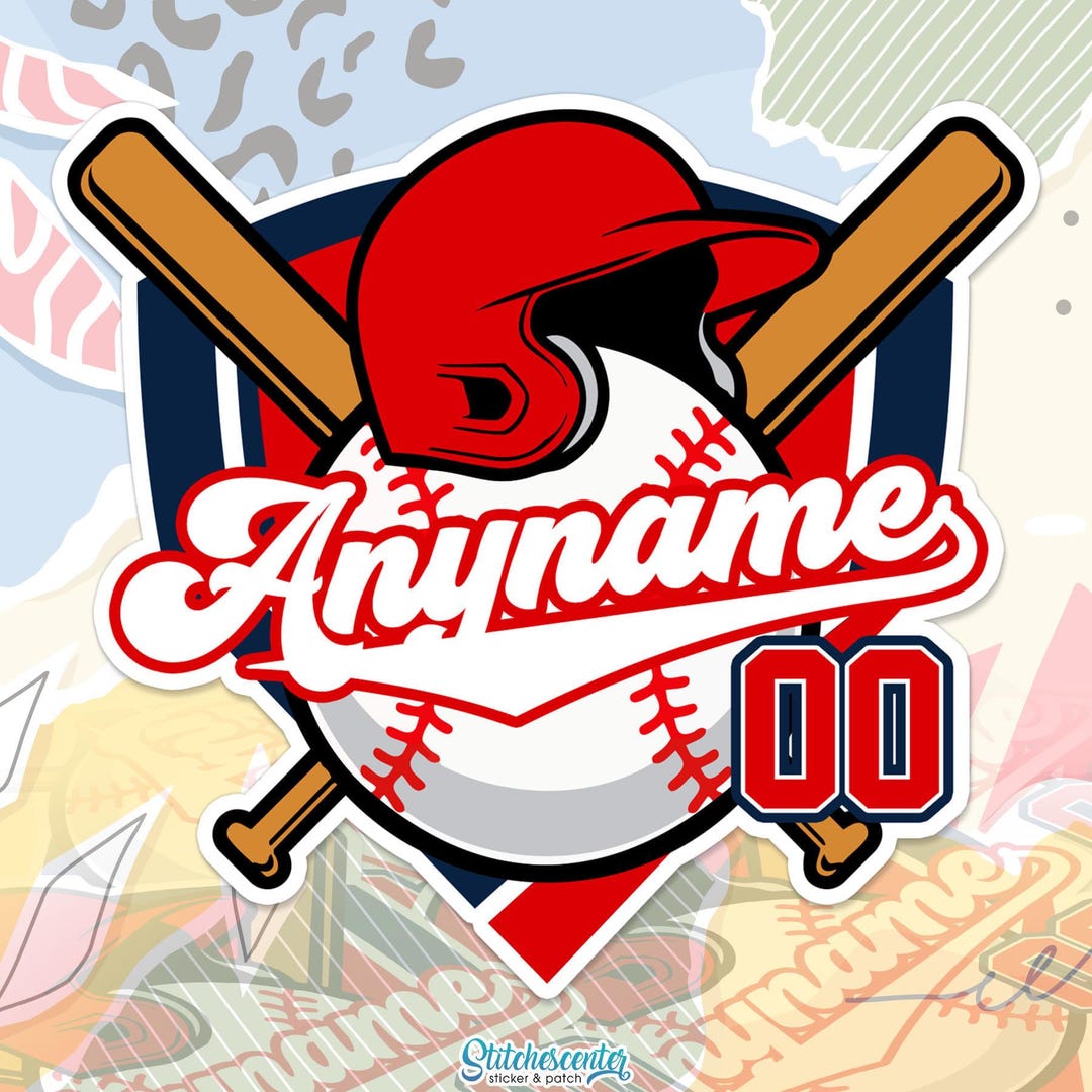 Custom Baseball Player Name Sticker Personalized Text Number Sport Team ...