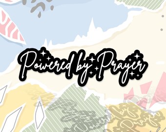 Powered by Prayer Sticker Christian Bible Verse Jesus Motivational Decal For Water Bottle, Laptop