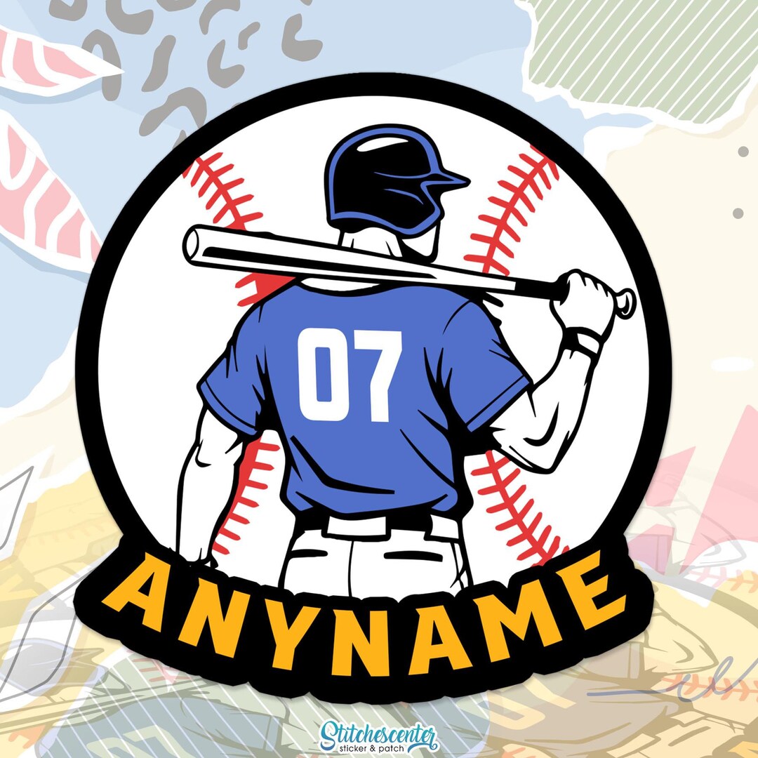Custom Baseball Player Name Sticker Personalized Text Number Sport Team ...