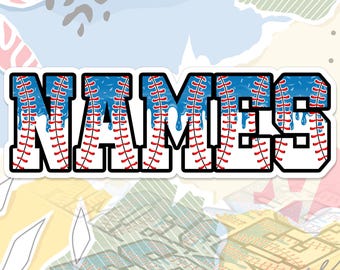 Custom Baseball Name Sticker for High School Team Personalized Name Baseball Softball Sport Decal Waterproof Vinyl Laptop Water Bottle Gift