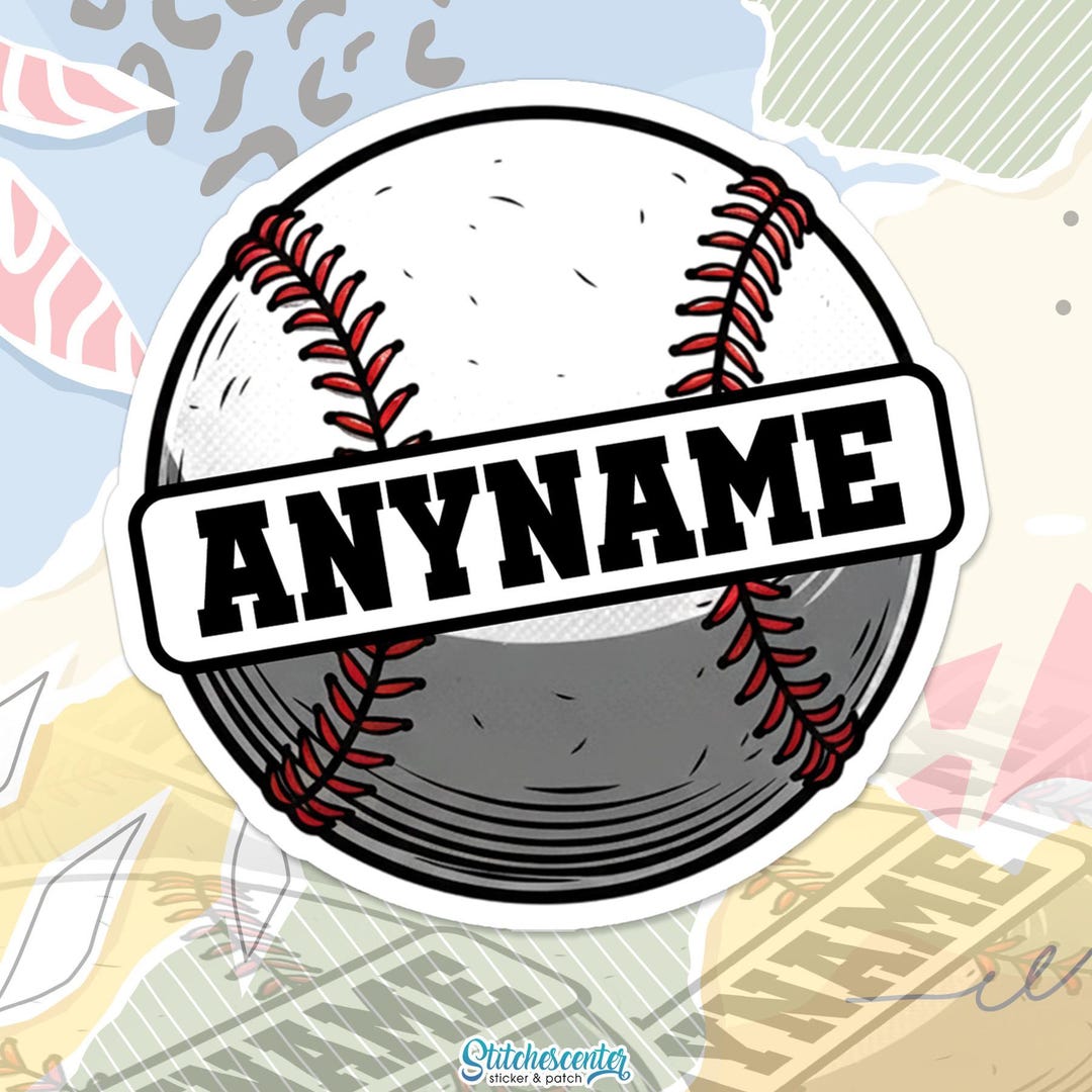 Custom Baseball Name Sticker Personalized Text Sport Player Team Member ...