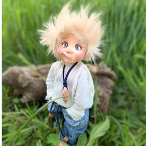 Graduation Gift 2026, OOAK Art Doll, Tiny Wingless Angel, Handmade Miniature Boy,  Polymer Clay Doll, Personalized Gift, Keeper of Dreams