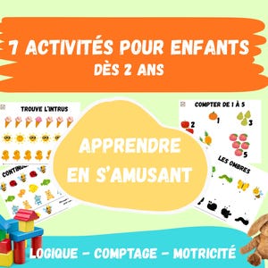 Pacchetto educativo stampabile per bambini di 2-3 anni | Attività prescolastiche in PDF | Motricità fine, colori e logica