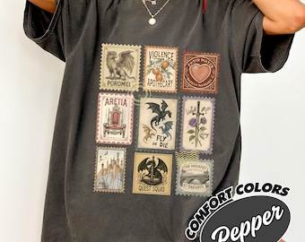 Camiseta inspirada en Fourth Wing con colores cómodos, camiseta con sello de Fourth Wing Books, camiseta de Dragon Rider, camiseta para fanáticos del romance, camiseta para amantes de los libros